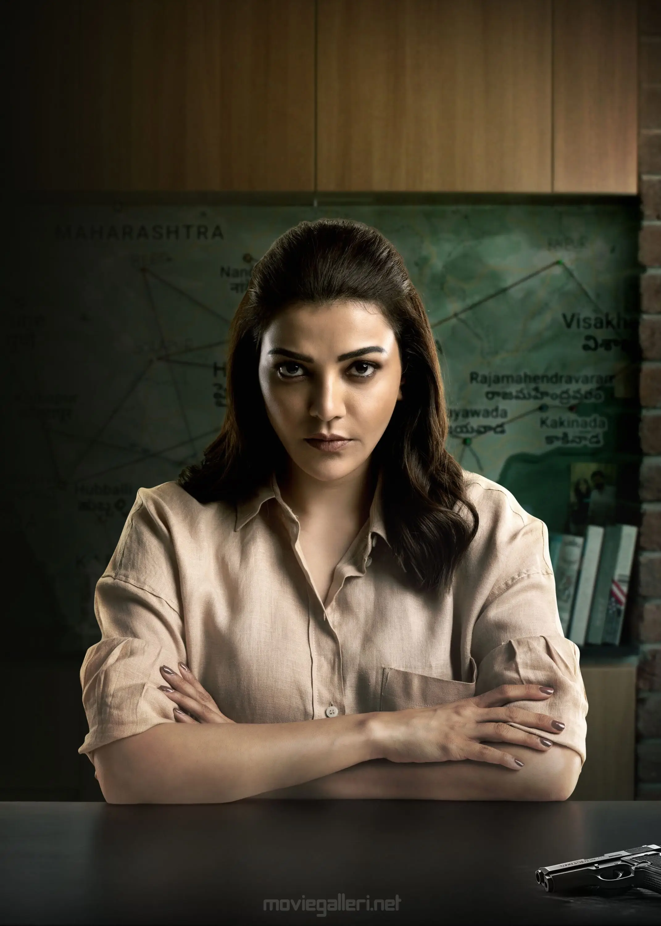 Actress Kajal Aggarwal as Satya IPS in Satyabhama Movie HD Wallpapers